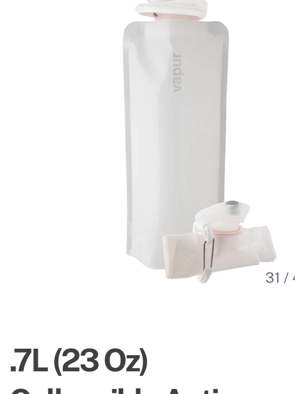 Pur Collapsible Water Bottle - White